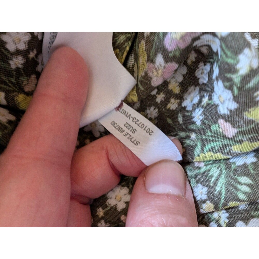 J. Crew Gwyneth Slip Skirt Green Floral 2X Y2K Minimalist - Picture 7 of 7
